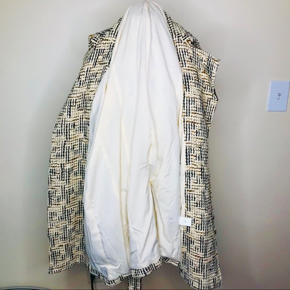 Boucle Trench Coat Fully Lined High End Couture - Picture 4 of 7